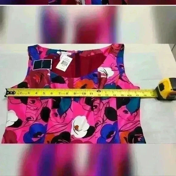 Oscar de la renta hot pink flowers dress size 10 with side pockets NWT - Picture 15 of 16